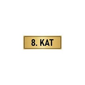 Özarslan Dizayn Departman Kapı İsimliği 8. Kat 5x20 cm Altın Renk Metal Yönlendirme Levhası