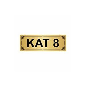 Özarslan Dizayn Departman Kapı İsimliği 8. Kat 7x20 cm Altın Renk Metal Yönlendirme Levhası