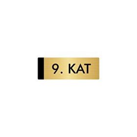 Özarslan Dizayn Departman Kapı İsimliği 9. Kat 10x20 cm Altın Renk Metal Yönlendirme Levhası