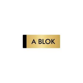 Özarslan Dizayn Departman Kapı İsimliği A Blok 10x20 cm Altın Renk Metal Yönlendirme Levhası