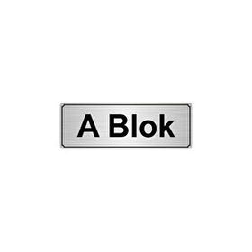 Özarslan Dizayn Departman Kapı İsimliği A Blok 10x20 cm Gümüş Renk Metal Yönlendirme Levhası