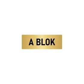Özarslan Dizayn Departman Kapı İsimliği A Blok 5x20 cm Altın Renk Metal Yönlendirme Levhası