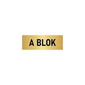 Özarslan Dizayn Departman Kapı İsimliği A Blok 5x20 cm Altın Renk Metal Yönlendirme Levhası