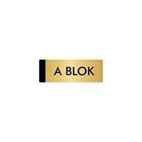 Özarslan Dizayn Departman Kapı İsimliği A Blok 5x20 cm Altın Renk Metal Yönlendirme Levhası