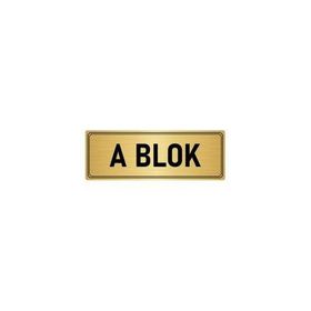 Özarslan Dizayn Departman Kapı İsimliği A Blok 7x20 cm Altın Renk Metal Yönlendirme Levhası