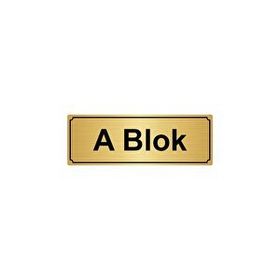 Özarslan Dizayn Departman Kapı İsimliği A Blok 7x20 cm Altın Renk Metal Yönlendirme Levhası