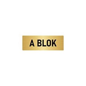 Özarslan Dizayn Departman Kapı İsimliği A Blok 7x20 cm Altın Renk Metal Yönlendirme Levhası