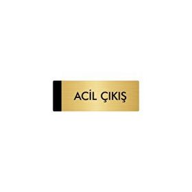 Özarslan Dizayn Departman Kapı İsimliği Acil Çıkış 5x20 cm Altın Renk Metal Yönlendirme Levhası