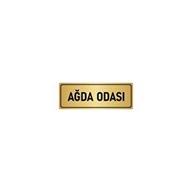 Özarslan Dizayn Departman Kapı İsimliği Ağda Odası 10x20 cm Altın Renk Metal Yönlendirme Levhası