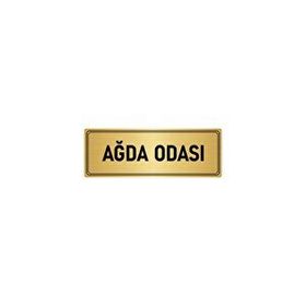 Özarslan Dizayn Departman Kapı İsimliği Ağda Odası 10x20 cm Altın Renk Metal Yönlendirme Levhası