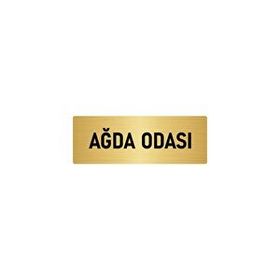 Özarslan Dizayn Departman Kapı İsimliği Ağda Odası 10x20 cm Altın Renk Metal Yönlendirme Levhası