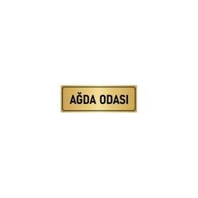 Özarslan Dizayn Departman Kapı İsimliği Ağda Odası 7x20 cm Altın Renk Metal Yönlendirme Levhası