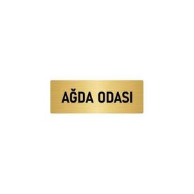 Özarslan Dizayn Departman Kapı İsimliği Ağda Odası 7x20 cm Altın Renk Metal Yönlendirme Levhası
