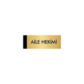 Özarslan Dizayn Departman Kapı İsimliği Aile Hekimi 10x20 cm Altın Renk Metal Yönlendirme Levhası