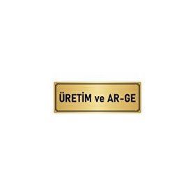 Özarslan Dizayn Departman Kapı İsimliği Ar-ge 5x20 cm Altın Renk Metal Yönlendirme Levhası