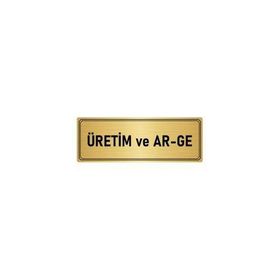 Özarslan Dizayn Departman Kapı İsimliği Ar-ge 7x20 cm Altın Renk Metal Yönlendirme Levhası