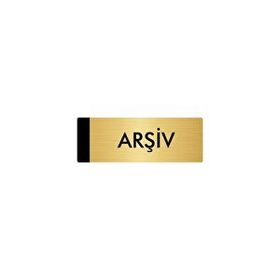 Özarslan Dizayn Departman Kapı İsimliği Arşiv 10x20 cm Altın Renk Metal Yönlendirme Levhası