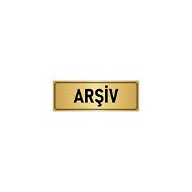 Özarslan Dizayn Departman Kapı İsimliği Arşiv 10x20 cm Altın Renk Metal Yönlendirme Levhası