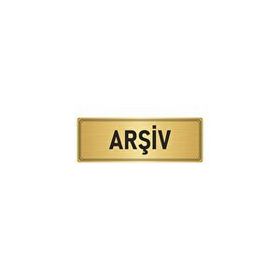 Özarslan Dizayn Departman Kapı İsimliği Arşiv 10x20 cm Altın Renk Metal Yönlendirme Levhası