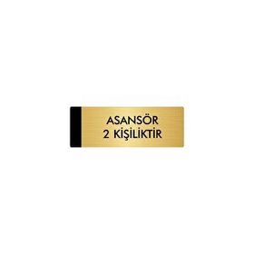 Özarslan Dizayn Departman Kapı İsimliği Asansör 2 Kişiliktir 10x20 cm Altın Renk Metal Yönlendirme Levhası
