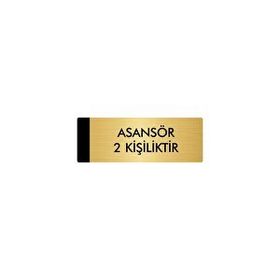 Özarslan Dizayn Departman Kapı İsimliği Asansör 2 Kişiliktir 7x20 cm Altın Renk Metal Yönlendirme Levhası