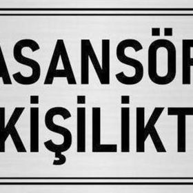 Özarslan Dizayn Departman Kapı İsimliği Asansör 4 Kişiliktir 10x20 cm Gümüş Renk Metal Yönlendirme Levhası