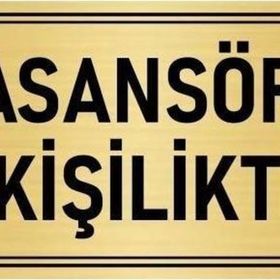 Özarslan Dizayn Departman Kapı İsimliği Asansör 5 Kişiliktir 7x20 cm Altın Renk Metal Yönlendirme Levhası