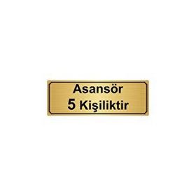 Özarslan Dizayn Departman Kapı İsimliği Asansör 5 Kişiliktir 7x20 cm Gümüş Renk Metal Yönlendirme Levhası