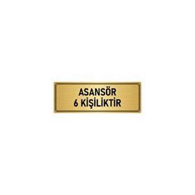 Özarslan Dizayn Departman Kapı İsimliği Asansör 6 Kişiliktir 5x20 cm Altın Renk Metal Yönlendirme Levhası
