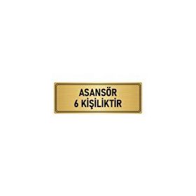 Özarslan Dizayn Departman Kapı İsimliği Asansör 6 Kişiliktir 7x20 cm Altın Renk Metal Yönlendirme Levhası
