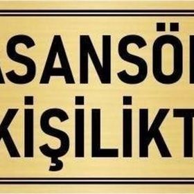 Özarslan Dizayn Departman Kapı İsimliği Asansör 8 Kişiliktir 10x20 cm Altın Renk Metal Yönlendirme Levhası