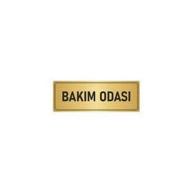 Özarslan Dizayn Departman Kapı İsimliği Asansör Bakım Odası 10x20 cm Altın Renk Metal Yönlendirme Levhası