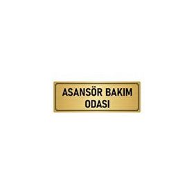 Özarslan Dizayn Departman Kapı İsimliği Asansör Bakım Odası 10x20 cm Altın Renk Metal Yönlendirme Levhası