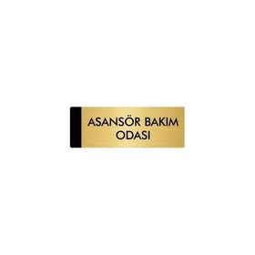 Özarslan Dizayn Departman Kapı İsimliği Asansör Bakım Odası 10x20 cm Altın Renk Metal Yönlendirme Levhası