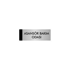 Özarslan Dizayn Departman Kapı İsimliği Asansör Bakım Odası 10x20 cm Gümüş Renk Metal Yönlendirme Levhası