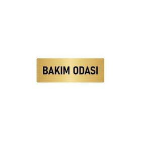 Özarslan Dizayn Departman Kapı İsimliği Asansör Bakım Odası 5x20 cm Altın Renk Metal Yönlendirme Levhası