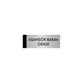 Özarslan Dizayn Departman Kapı İsimliği Asansör Bakım Odası 7x20 cm Gümüş Renk Metal Yönlendirme Levhası