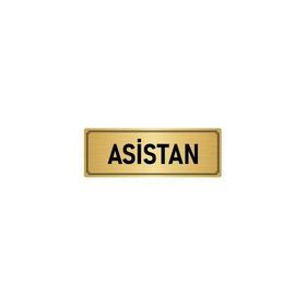 Özarslan Dizayn Departman Kapı İsimliği Asistan 10x20 cm Altın Renk Metal Yönlendirme Levhası