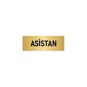 Özarslan Dizayn Departman Kapı İsimliği Asistan 10x20 cm Altın Renk Metal Yönlendirme Levhası