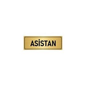 Özarslan Dizayn Departman Kapı İsimliği Asistan 10x20 cm Altın Renk Metal Yönlendirme Levhası