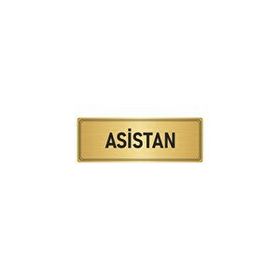 Özarslan Dizayn Departman Kapı İsimliği Asistan 10x20 cm Altın Renk Metal Yönlendirme Levhası