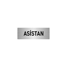 Özarslan Dizayn Departman Kapı İsimliği Asistan 10x20 cm Gümüş Renk Metal Yönlendirme Levhası