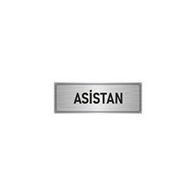 Özarslan Dizayn Departman Kapı İsimliği Asistan 10x20 cm Gümüş Renk Metal Yönlendirme Levhası