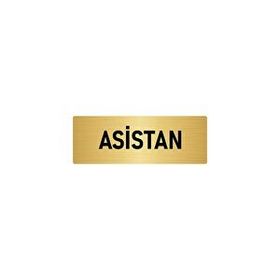 Özarslan Dizayn Departman Kapı İsimliği Asistan 5x20 cm Altın Renk Metal Yönlendirme Levhası