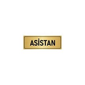 Özarslan Dizayn Departman Kapı İsimliği Asistan 5x20 cm Altın Renk Metal Yönlendirme Levhası