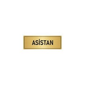 Özarslan Dizayn Departman Kapı İsimliği Asistan 7x20 cm Altın Renk Metal Yönlendirme Levhası