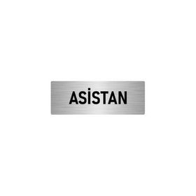 Özarslan Dizayn Departman Kapı İsimliği Asistan 7x20 cm Gümüş Renk Metal Yönlendirme Levhası