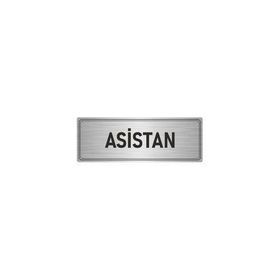 Özarslan Dizayn Departman Kapı İsimliği Asistan 7x20 cm Gümüş Renk Metal Yönlendirme Levhası