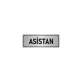 Özarslan Dizayn Departman Kapı İsimliği Asistan 7x20 cm Gümüş Renk Metal Yönlendirme Levhası