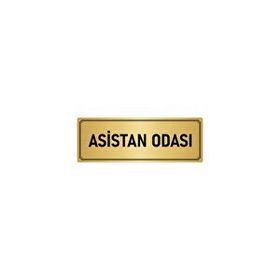 Özarslan Dizayn Departman Kapı İsimliği Asistan Odası 10x20 cm Altın Renk Metal Yönlendirme Levhası